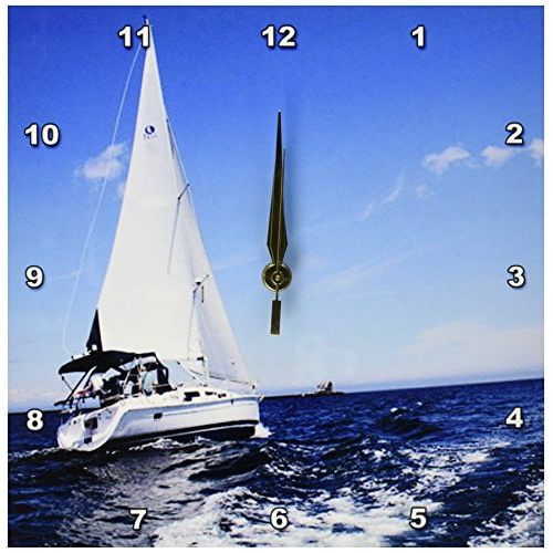  3dRose Sailing on the Ocean, Wall Clock, 10 by 10-inch