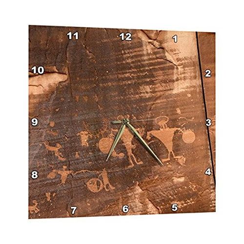  3dRose Petroglyphs near Moab, Utah, Wall Clock, 10 by 10-inch