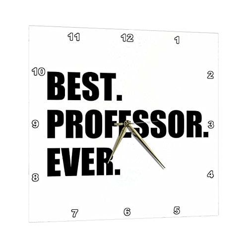  3dRose Best Professor Ever, gift for inspiring college university lecturers, Wall Clock, 10 by 10-inch