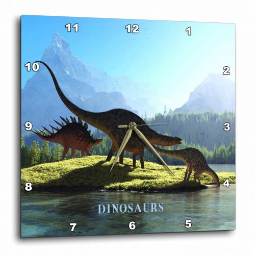  3dRose When Dinosaurs Roamed The Earth, Wall Clock, 10 by 10-inch