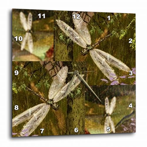  3dRose Dragonflies Graphic Design Dragonflies, Wall Clock, 10 by 10-inch