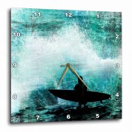 3dRose Watching Waves smashing on the rocks while a surfer watches for the perfect wave, Wall Clock, 10 by 10-inch