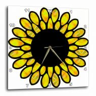 3dRose Big Patterned Round Petal Flower, Wall Clock, 10 by 10-inch