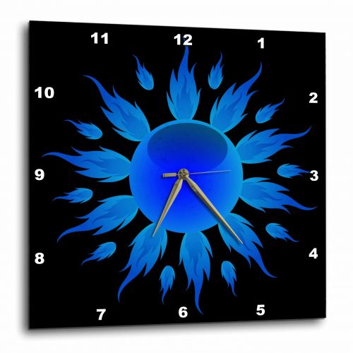  3dRose Blue Sunshine, Wall Clock, 10 by 10-inch