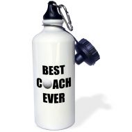 3dRose wb_237372_2Best Volleyball Coach Ever Flip Straw Water Bottle, 21 oz, White