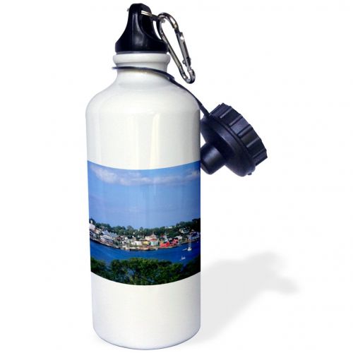  3dRose wb_72062_1Harbor, Fishing Village, Lunenburg Nova Scotia Canada-CN07 BBA0016 Bill Bachmann Sports Water Bottle, 21 oz, White