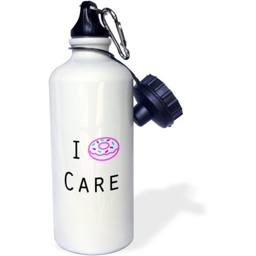  3dRose I Donut Care Sports Water Bottle, 21 oz, White