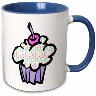 3dRose Pastel Dots Cupcake Mug, 11 oz, Blue/White
