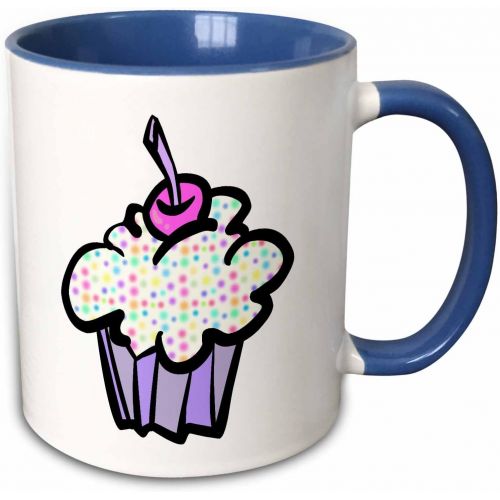  3dRose Pastel Dots Cupcake Mug, 11 oz, Blue/White