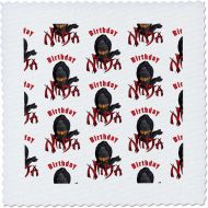3dRose A funny Birthday Ninja for kids who love Ninjas and martial. - Quilt Squares (qs_351848_10)