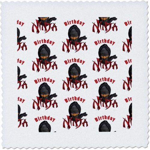  3dRose A funny Birthday Ninja for kids who love Ninjas and martial. - Quilt Squares (qs_351848_10)