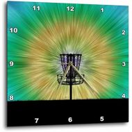 3dRose DPP_173456_2 Tie Dye Disc Golf Basket Colorful Disc Golf Tie Dye Basket Design Wall Clock, 13 by 13-Inch