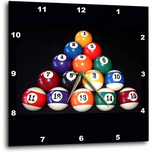  3dRose dpp_3317_3 Billiards Balls Pool Wall Clock, 15 by 15-Inch