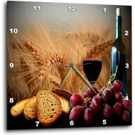 3dRose dpp_14294_2 Wine Bread Grapes Wall Clock, 13 by 13-Inch