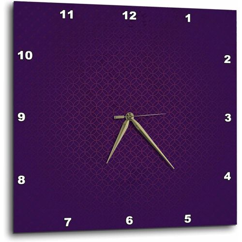  3dRose Stylish Dark Purple Tone Abstract Circles and Diamonds - Wall Clock, 13 by 13-Inch (DPP_202455_2)