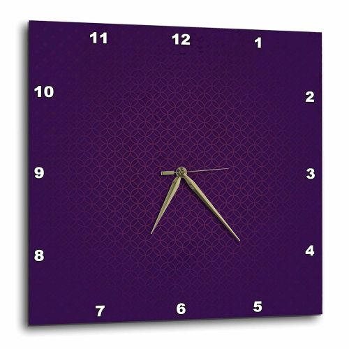  3dRose Stylish Dark Purple Tone Abstract Circles and Diamonds - Wall Clock, 13 by 13-Inch (DPP_202455_2)