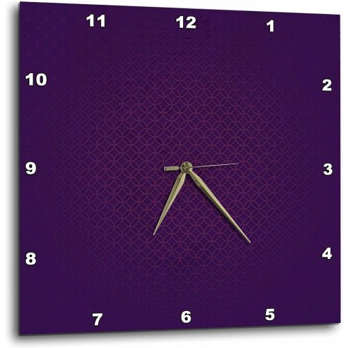  3dRose Stylish Dark Purple Tone Abstract Circles and Diamonds - Wall Clock, 13 by 13-Inch (DPP_202455_2)