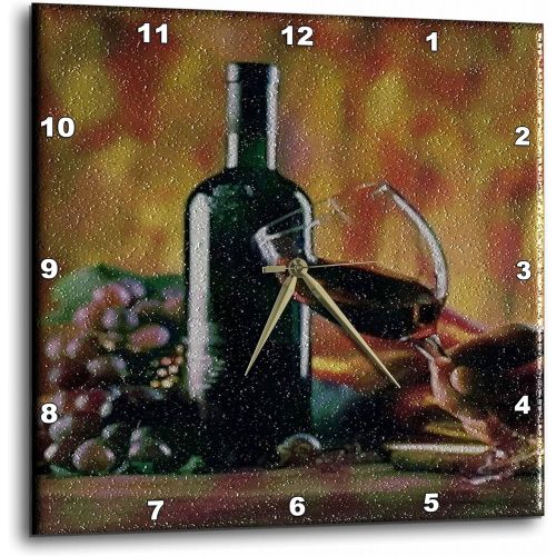  3dRose dpp_36496_3 Glass of Wine in Napa-Wall Clock, 15 by 15-Inch