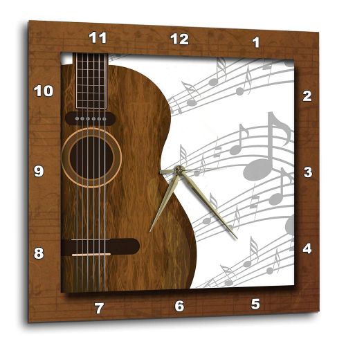  3dRose DPP_149974_2 Guitar Music Concept Wall Clock, 13 x 13