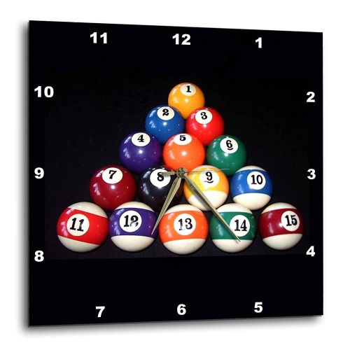  3dRose dpp_3317_2 Billiards Balls Pool Wall Clock, 13 by 13-Inch
