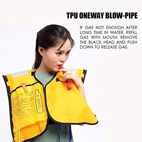  3mp Life Vest Swiming Life Vest for Adult Fishing Life Jacket 5 Sec Automatic Inflatable Top Rescue Vest 15kg Buoyancy Kayak Women/Man Life Jacket 1 PCs