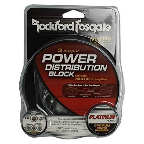  Rockford Fosgate 4) ROCKFORD FOSGATE RFD4 014-Gauge Ga Car Audio Distribution Blocks 1-In 3-Out