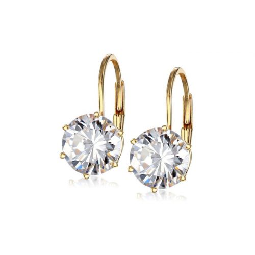  4.00 CTW Leverback Earrings Made with Swarovski Crystals by Mina Bloom (1- or 2-Pack)