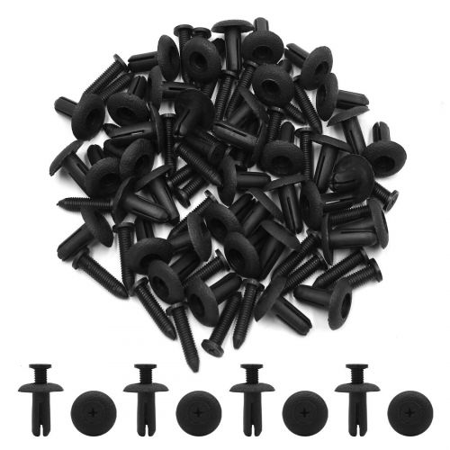  40 Pcs Black Plastic Boat Rivets Trimming Retainer Clips 8mm x 21mm x 21mm