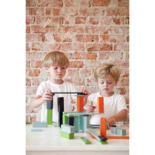  40 Piece Tegu Explorer Magnetic Wooden Block Set, Nelson