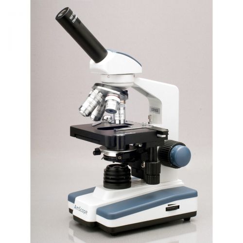  40X-2000X LED Monocular Compound Microscope with Mechanical Stage and Digital Camera by AmScope