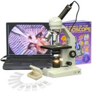 40X-2500X Advanced Home School Compound Microscope + 3MP Camera, Slides & Book by AmScope