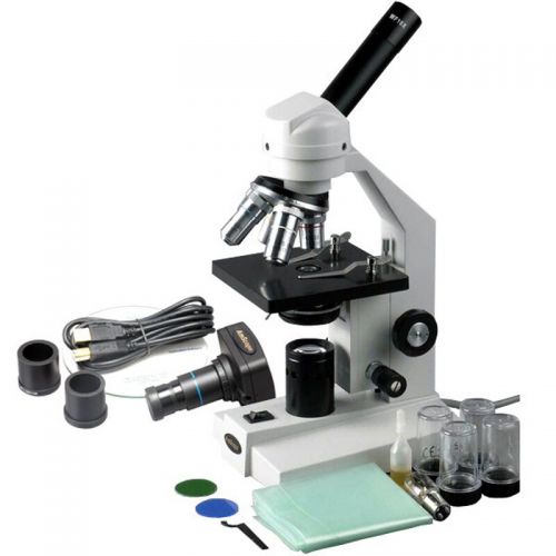  40X-2500X Advanced Student Biological Compound Microscope + USB Digital Camera by AmScope
