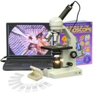 40X-2500X Advanced Home School Compound Microscope + Camera, Slide Kit and Book by AmScope