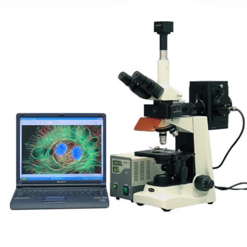  40x-1600x EPI Fluorescence Trinocular Microscope with 5MP Digital Camera by AmScope