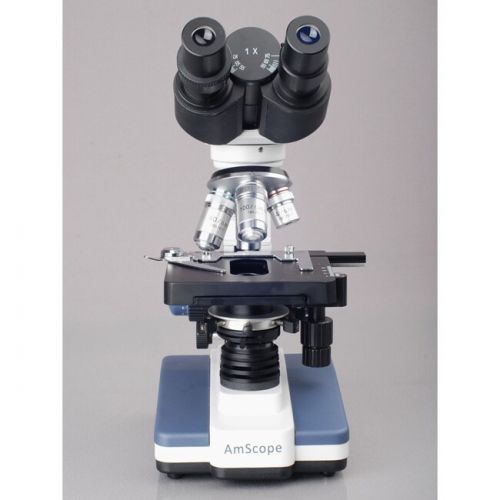  40x-2000x LED Digital Binocular Compound Microscope with 3D Stage and 1.3MP USB Camera by AmScope