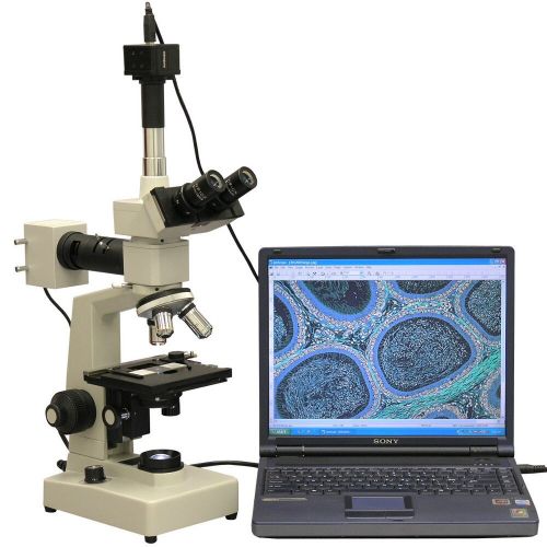  40x-2000x Two-Light Metallurgical Microscope with 10MP Digital Camera by AmScope