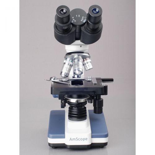  40x-2500x LED Digital Binocular Compound Microscope with 3D Stage and USB Camera by AmScope