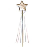 44cm Silver Material Star Fairy Wand with Pink/White/Blue Tassles (HW181)