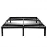45MinST 14 Inch Reinforced Platform Bed Frame/3500lbs Heavy Duty/Easy Assembly Mattress Foundation/Steel Slat/Noise Free/No Box Spring Needed, Twin/Full/Queen/King(King)