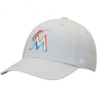 Mens Miami Marlins 47 Gray Primary Logo Franchise Fitted Hat