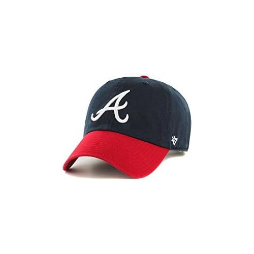  [아마존베스트]%2747 47 Brand Atlanta Braves Navy Blue-Red Cleanup Adjustable Hat