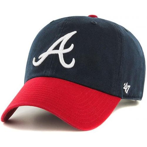  [아마존베스트]%2747 47 Brand Atlanta Braves Navy Blue-Red Cleanup Adjustable Hat