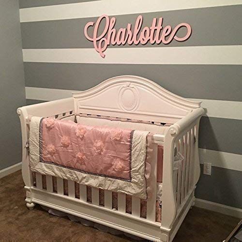  Custom Personalized Wooden Name Sign 12-55 WIDE - CHARLOTTE Font Letters Baby Name Plaque PAINTED nursery name nursery decor wooden wall art, above a crib