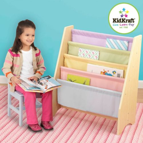  4KIDS Toy  Game Exciting Sling Bookshelf - Natural With Super Sturdy Construction - Perfect For Young Children