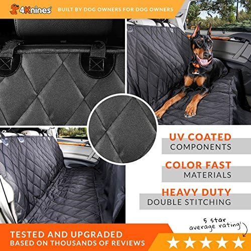  4Knines Dog Seat Cover Without Hammock 6040 fold Down seat and Middle seat Belt Capable - USA Company