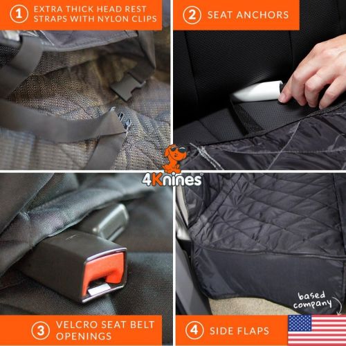  4Knines Dog Seat Cover Without Hammock 6040 fold Down seat and Middle seat Belt Capable - USA Company