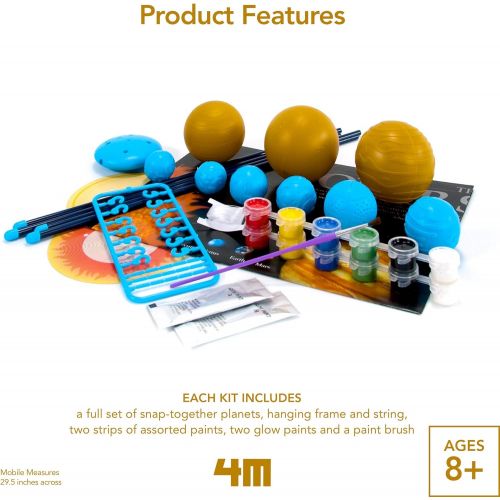  [아마존베스트]4M 3-Dimensional Glow-In-The-Dark Solar System Mobile Making Kit