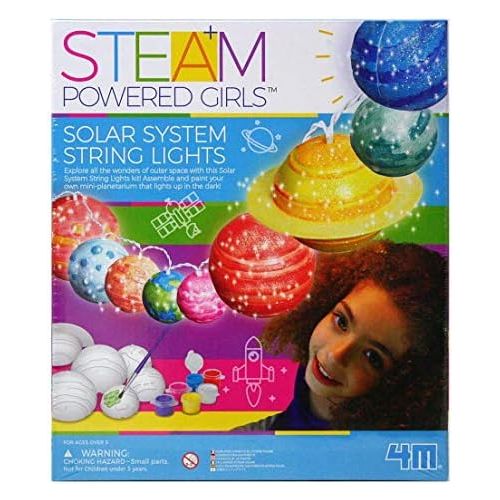  [아마존베스트]4M 3825 Steam Powered Girls Solar System String Lights Toy, White