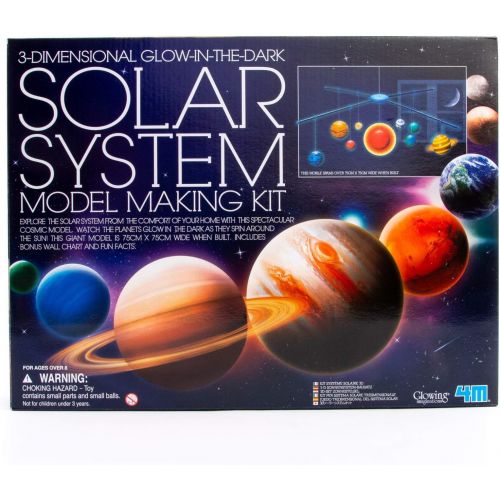  4M 3D Glow-in-the-Dark Solar System Mobile Making Kit - DIY Science Astronomy Learning Stem Toys Educational Gift for Kids & Teens, Girls & Boys