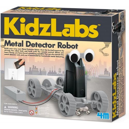  4M Kidzlabs Metal Detector Robot Kit Stem Toys Rc Science Project Educational Gift for Kids, Brown/A, Model:4607